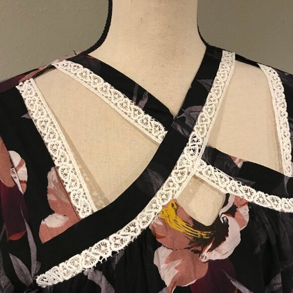 Bohemian style a line Long sleeve floral dress - Picture 2 of 12